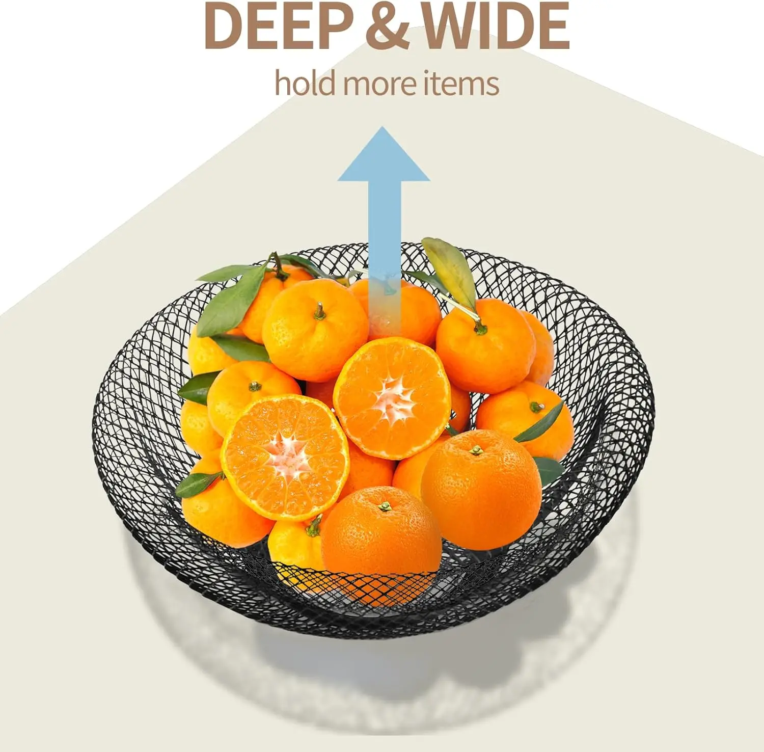 1 mesh fruit bowl metal wire fruit and vegetable basket holder counter home kitchen bracket, decorative center decoration