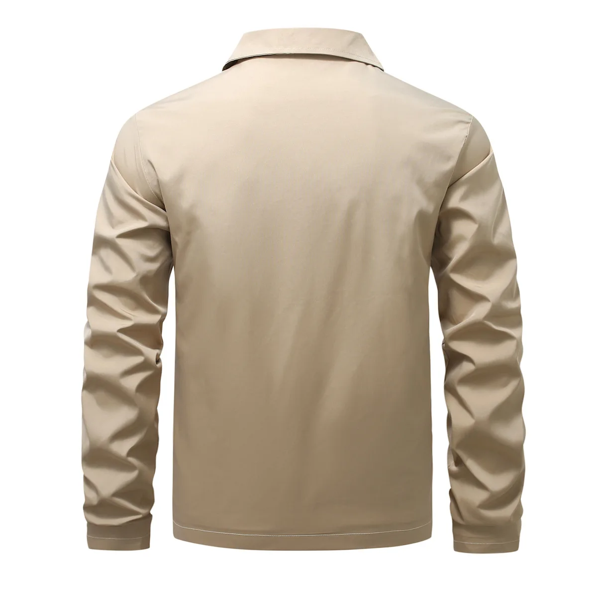 Frühling und Herbst Neue Baseball-Kragen Kurze Lose Einfarbige Jacke Herren Business Casual Dünner Mantel Trend – Detail 10