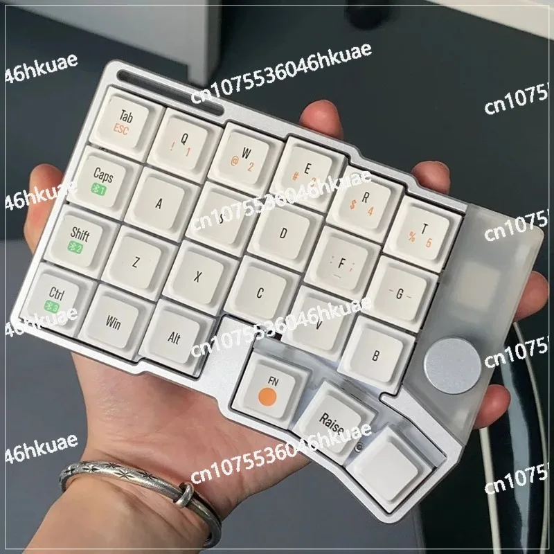 Split Keyboard with Knobs Wireless Dual Mode Low Profile CNC Aluminum Housing Mechanical Keyboard Support Vial