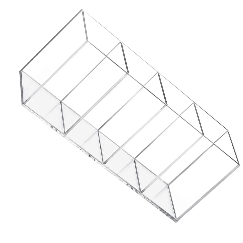Four Grid Storage Tube Acrylic Pen Holder Stationery Organizer Brush Transparent Students
