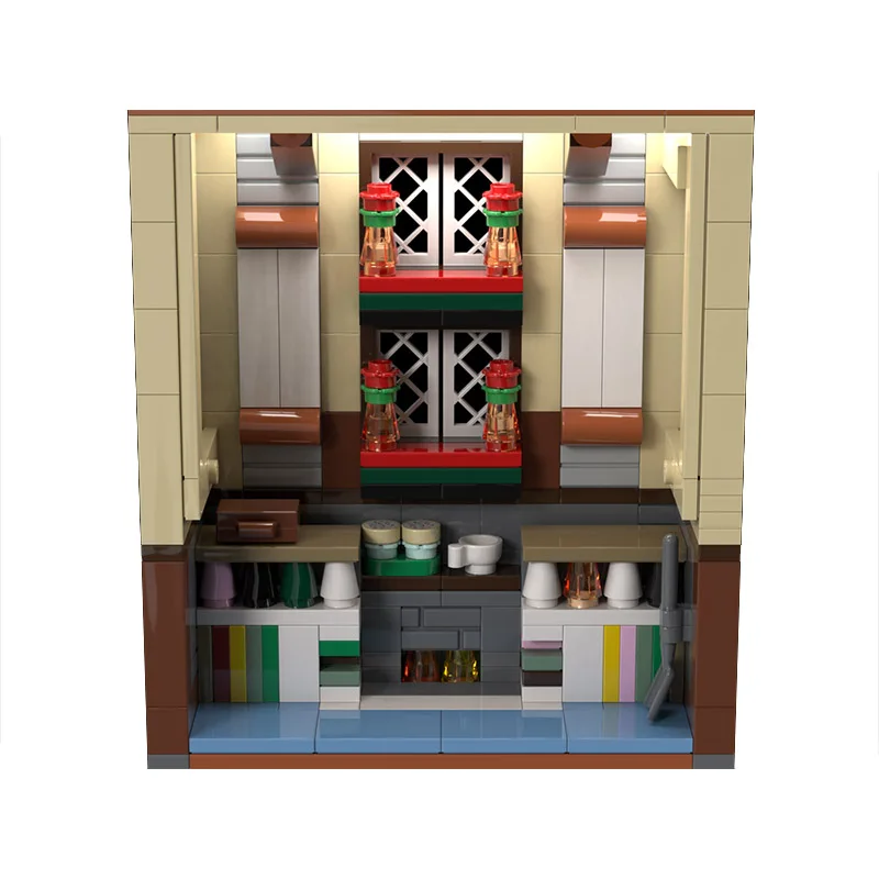 Giocattolo da costruzione MOC - set di giocattoli di assemblaggio creativo con statuetta modello di piccola casa in stile invernale - regalo di festa adatto a tutte persone