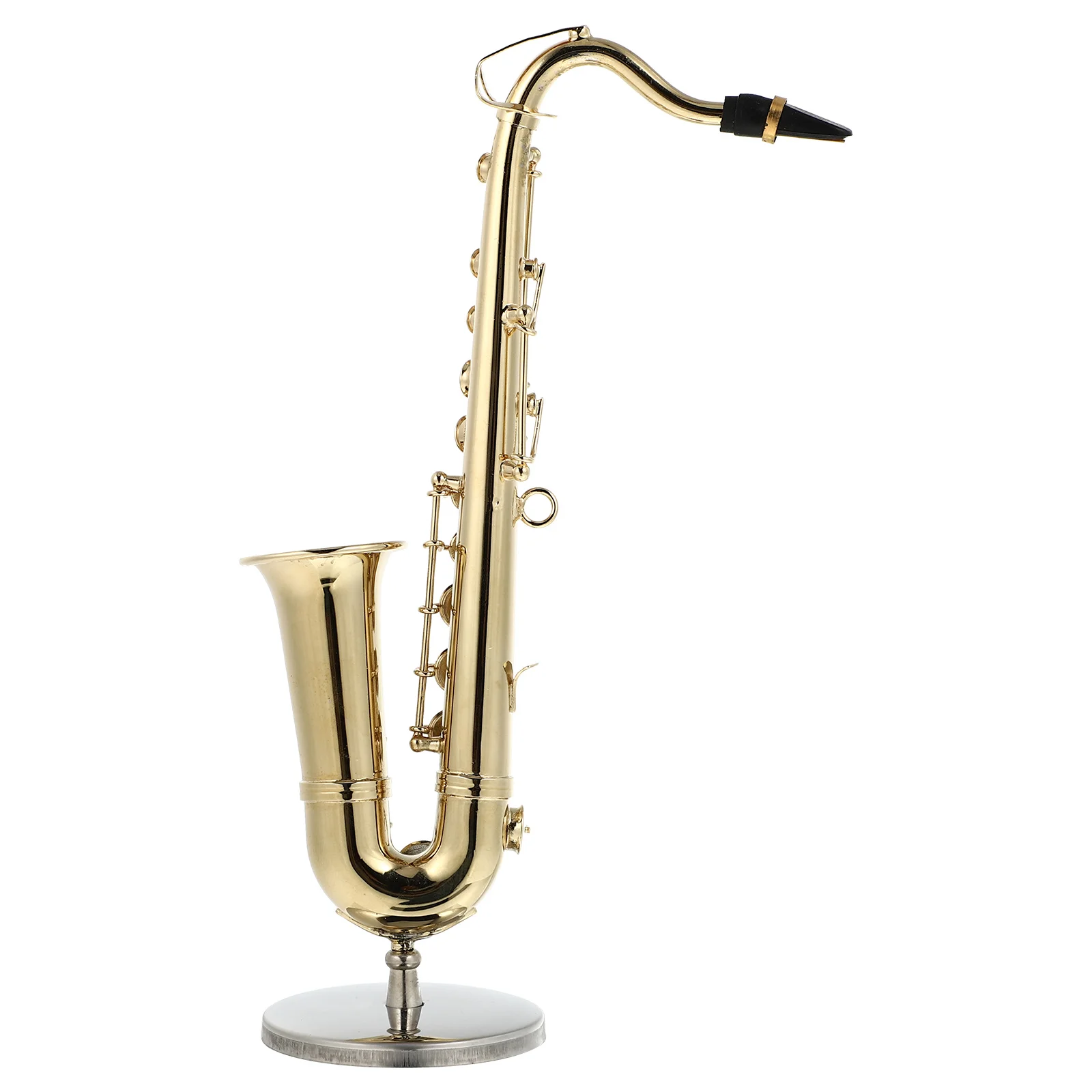 

1Set Decorative Tenor Saxophone Golden Mini Version Home Music Decoration Elegant Accessory for Living Room Shelf Display