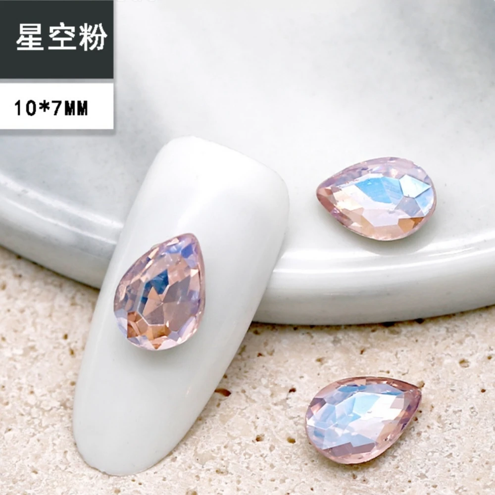 Lot de 50 pièces de diamant pour les ongles, fond pointu, rose étoilé, super flash, cœur tordu, gros carré, hache, papillon, accessoires