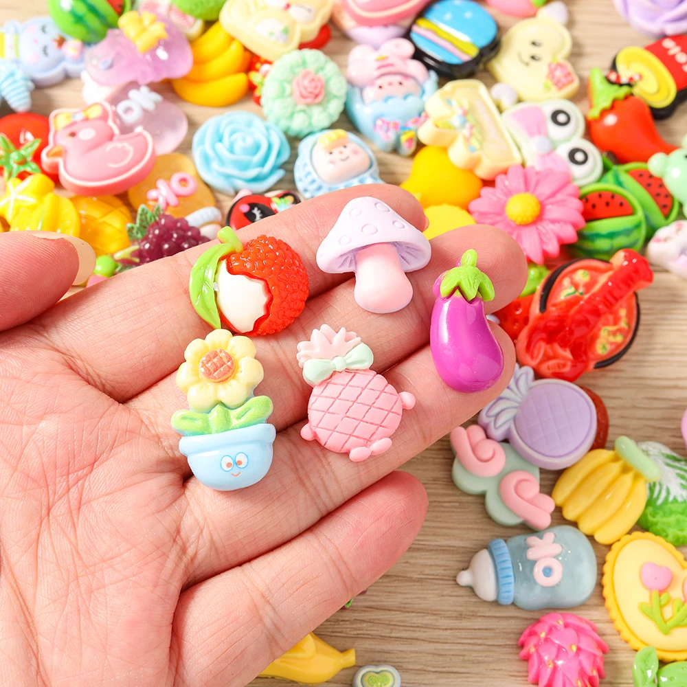 Tusember 20 Stück bunte, niedliche Harz-Anhänger mit Tieren, Früchten und Blumen für Ohrringe, Armbänder, Schlüsselanhänger, DIY-Schmuckherstellungszubehör – Detail 1
