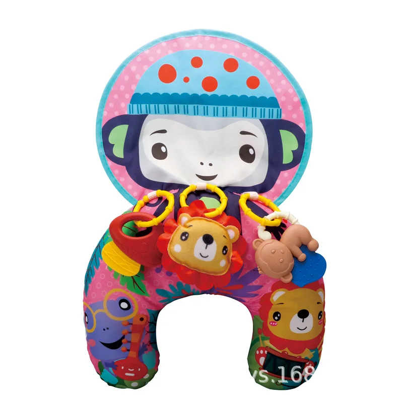 Black White High Contrast Newborn Sensory Tummy Time Head-Up Training Pillow Double-Sided Lying Support Infant Development