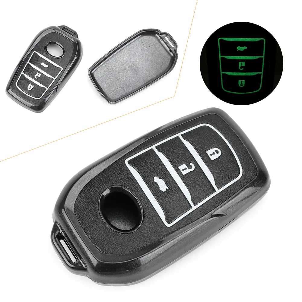 Smart 3 Button Metal Key Shell Keyless Fob Case Chain For Toyota Highlander RAV4 Corolla Prado Cruiser Levin Camry old Crown