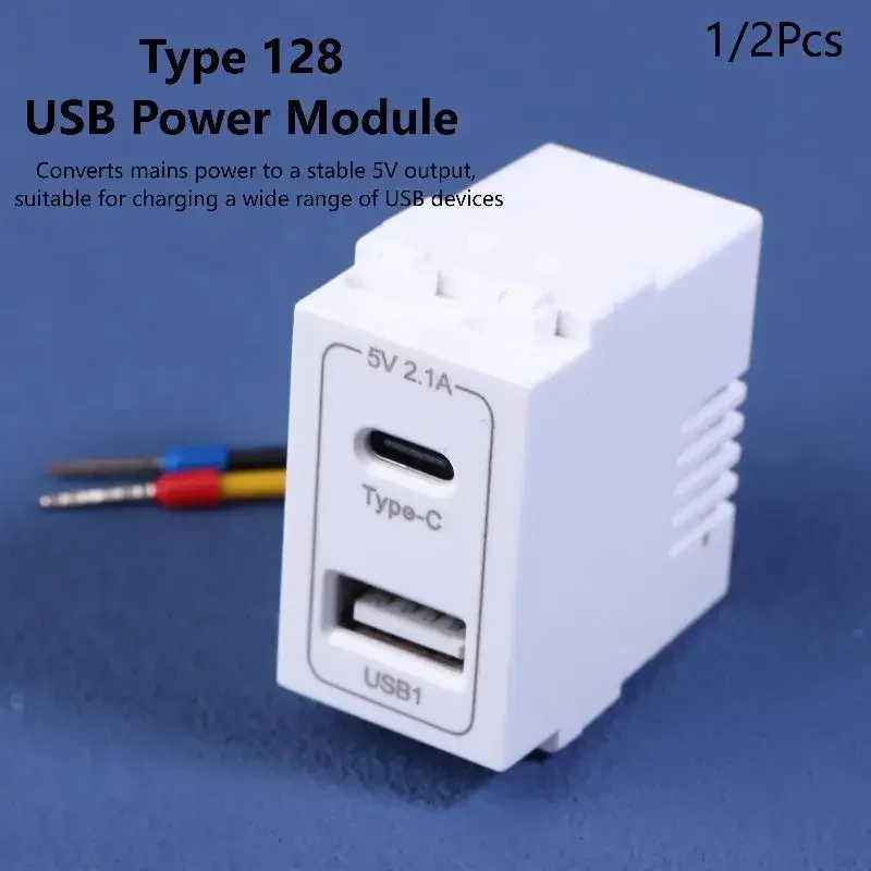 

Двухпортовый модуль питания USB Type-C, розетка 220 В, 5 В, 2,1 А, модуль зарядки мобильного телефона, трансформатор, адаптер для зарядки, переключающий питание