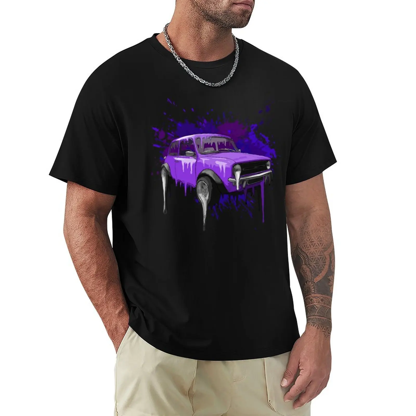 Yet Another Classic Mini Melting Purple T-Shirt Plus Size Lightweight Top
