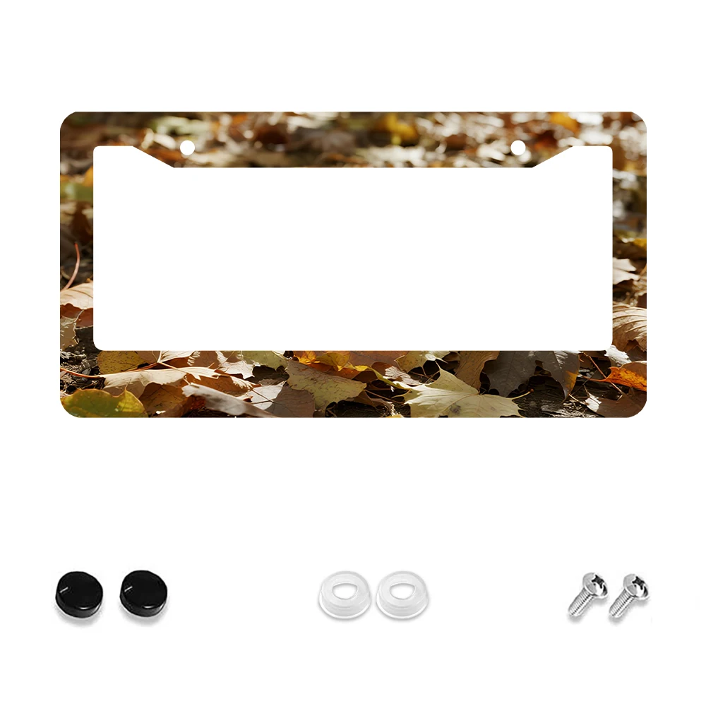 

1 шт., белый цвет, осенние листья, узор, 2 отверстия, рамка номерного знака, алюминиевый материал, 6x12 дюймов, набор винтов, новинка в стиле ретро, автомобиль
