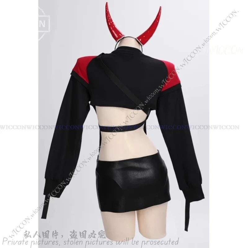 

a7d@Power Fanart Biker jacket Settings Anime Cosplay Costume Wig Pink Sexy Daily Outfit Halloween Costume Party Comic-Con Disgui