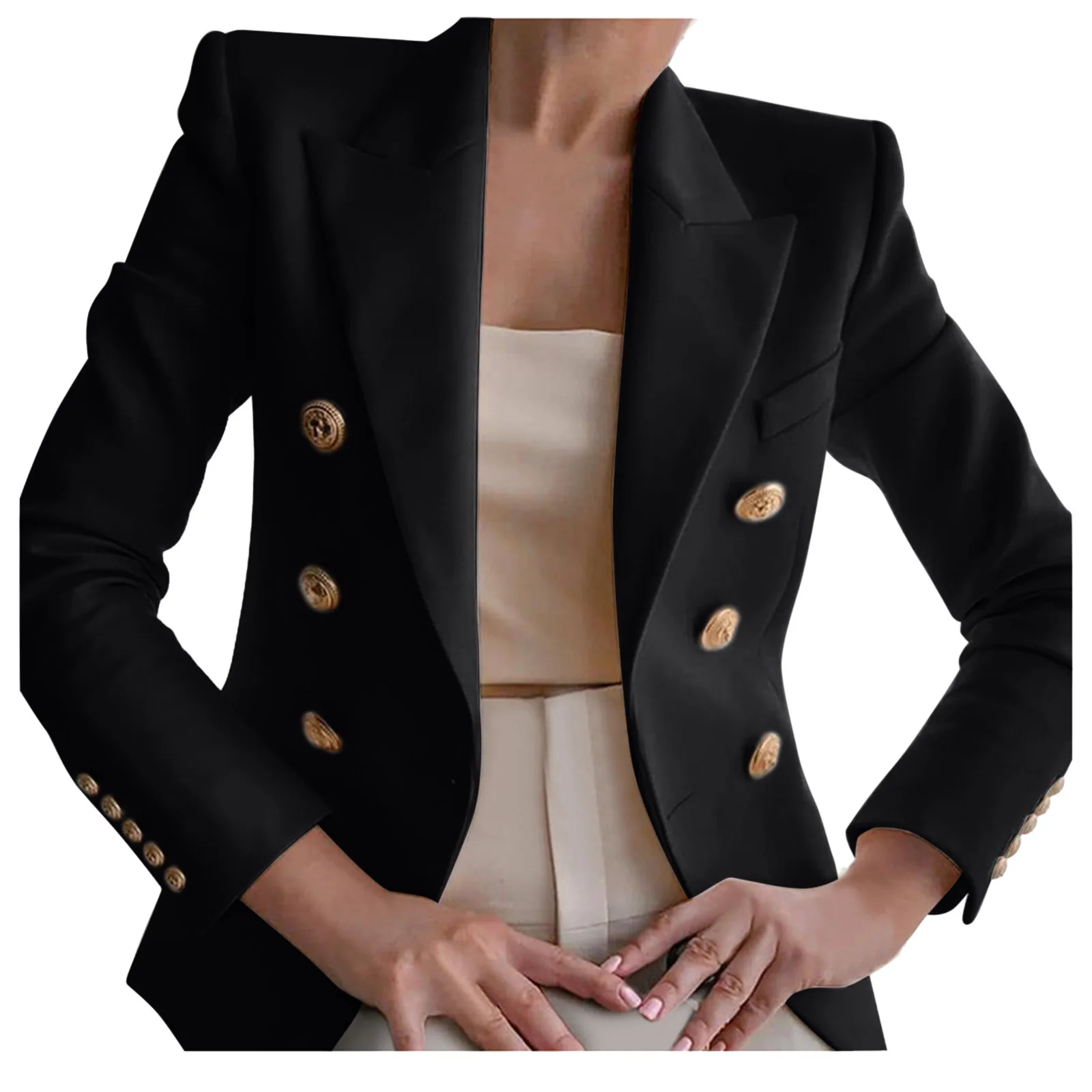 Women Casual Turn Down Collar Long Sleeve Outerwear Office Lady Topcoat Fashion Elegant Solid Blazer Coat Single Piece Suit