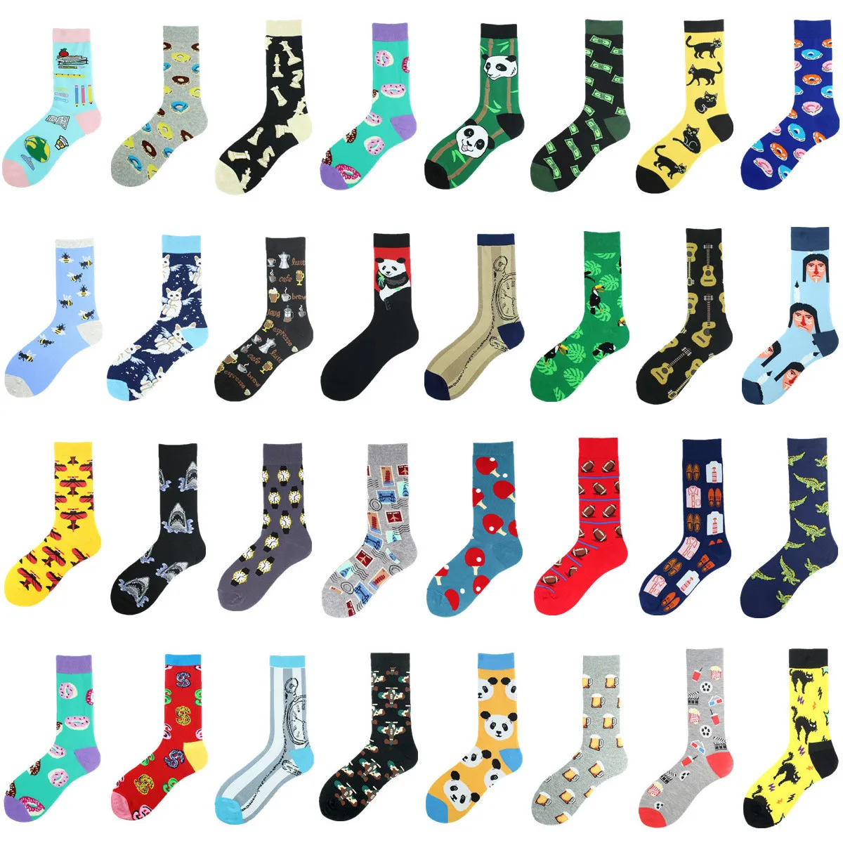 40 Fashion Trucks Watches Cash Motorcycle Business Men Navy Yellow Happy Socks Street Skateboard Gift Funny Boys Male Cotton Sox