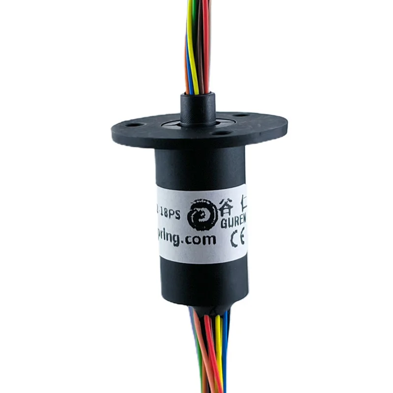 Flange slip ring 18 circuits 2A currecurrent 360 rotation electric connector OD12.4 multi-way conductive ring with cap slip ring