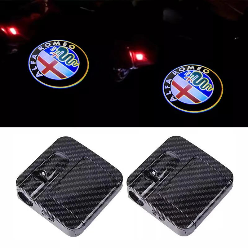2個 HD 車 ドア ウェルカムライト LED プロジェクター ランプ アルファ