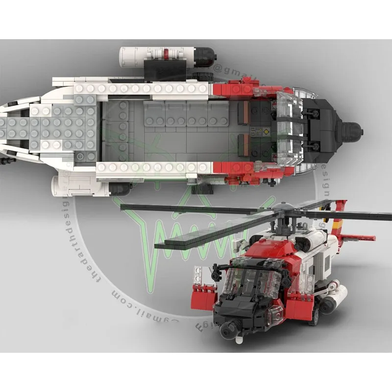 MOC-229660New Militare 1:35 Elicottero Building Blocks Modello 1084 PartsMOC Creativo Ragazzi Bambini Compleanno Building Blocks Giocattolo Regali