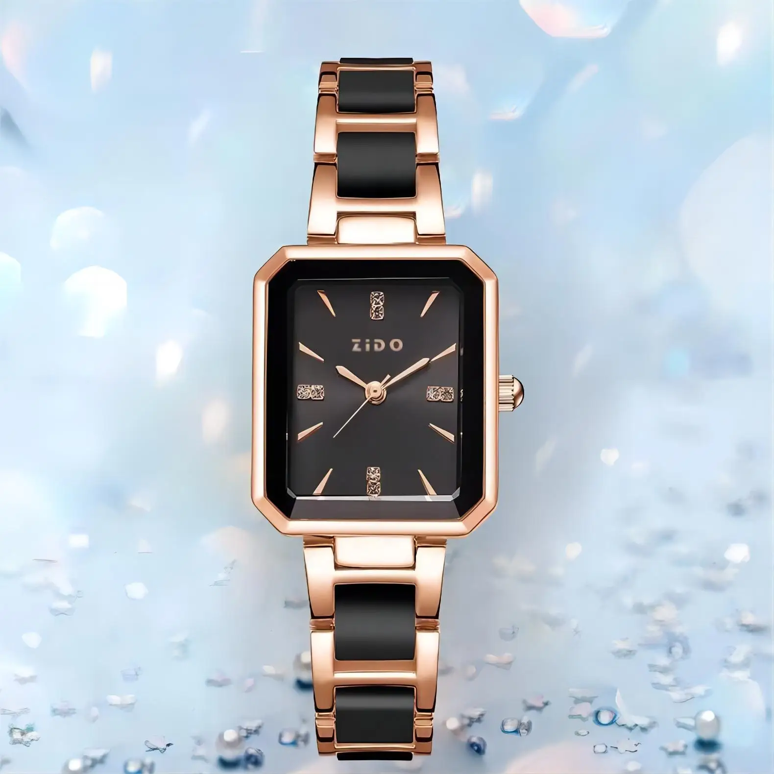 หรูหราสุภาพสตรีนาฬิกาทองแฟชั่นสแควร์สายคล้องคอ 2025 ผู้หญิงนาฬิกาข้อมือควอตซ์หญิงสาวโรมันนาฬิกา