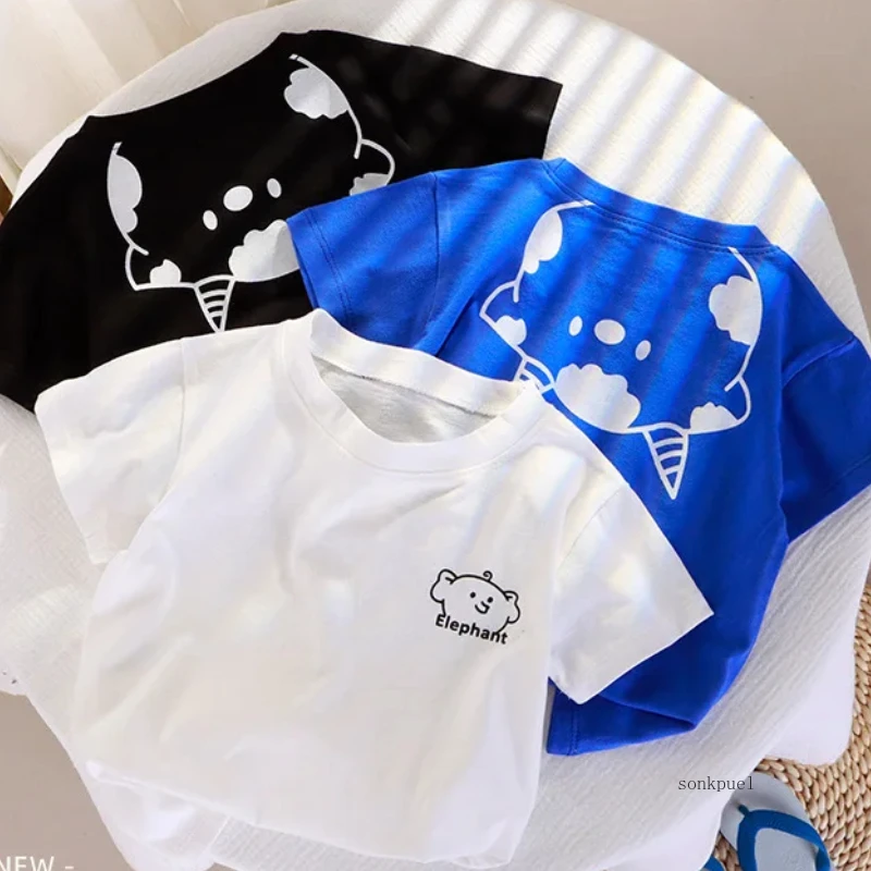 

Cotton Summer Baby Kids New Boy Girls Short Sleeve Crewneck T-shirt Thin Top Trendy Kids Girl Clothes