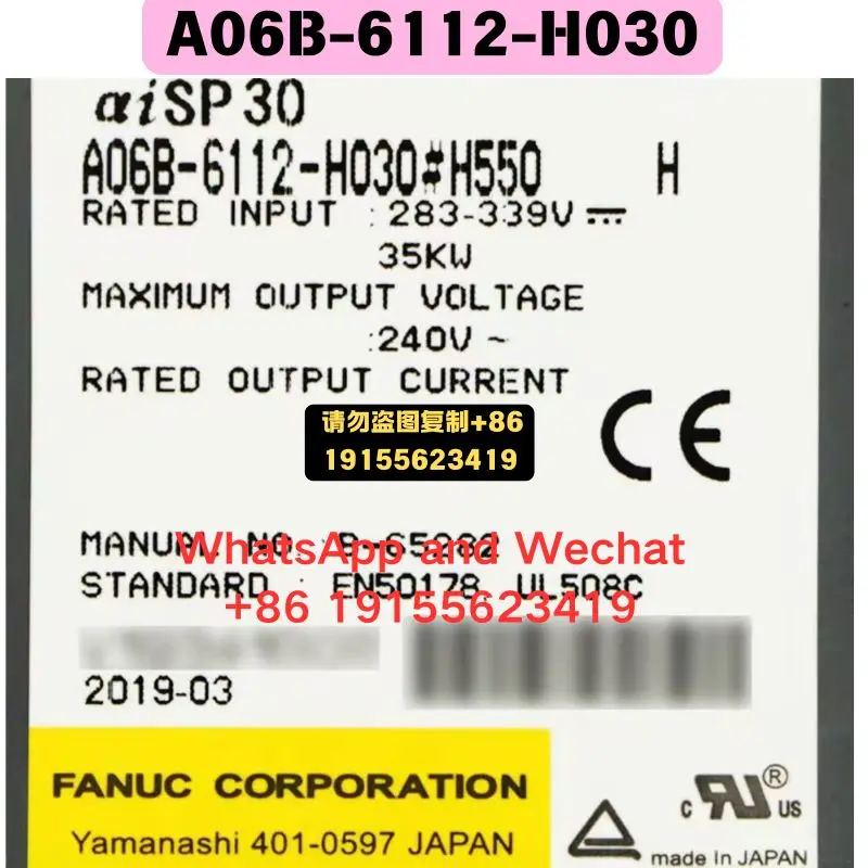 

Used A06B-6112-H030 Driver Functional test OK Quick delivery