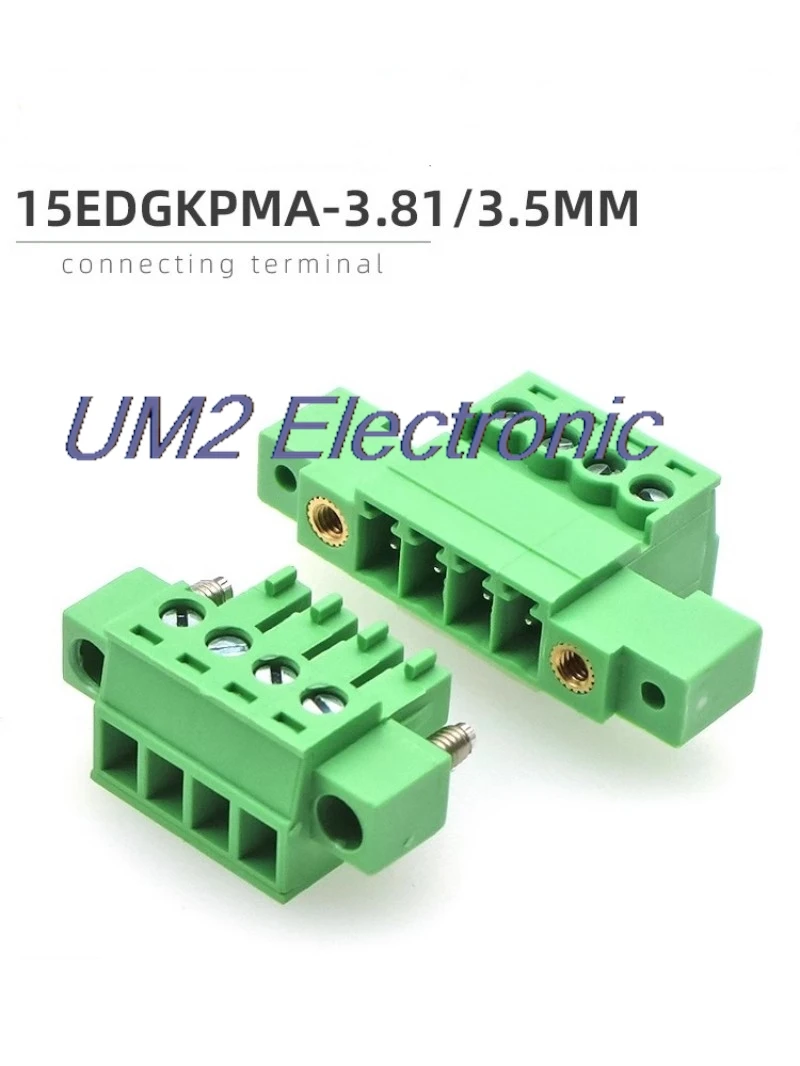 

50piece 15EDGKPMA3.81mm Through-wall terminal block with double ears fixed 2EDGWC solderless butt plug