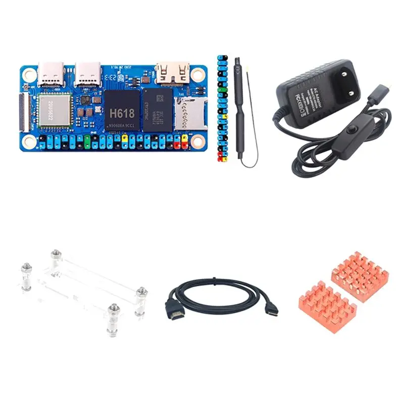 Superior-For Orange Pi Zero 2W RAM H618 Quad-Core Cortex-A53 For Mini PC Wifi5+BT5.0 BLE Optional Case Adapter 1G EU Plug