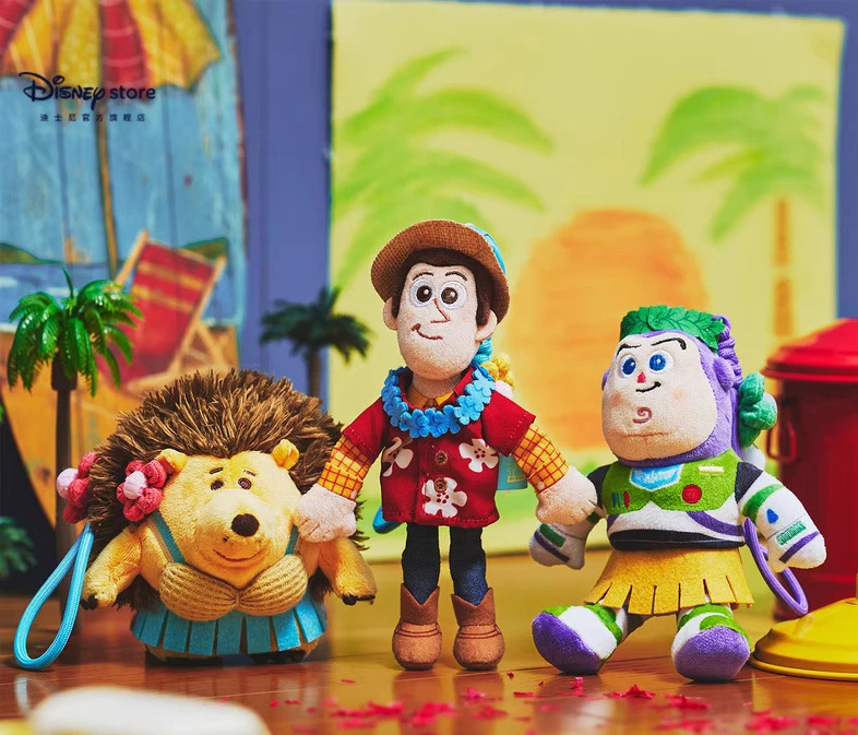 original-disney-classic-cartoon-toy-story-summer-beach-chill-buzz-lightyear-woody-plush-toy-pendant-birthday-christmas-gift