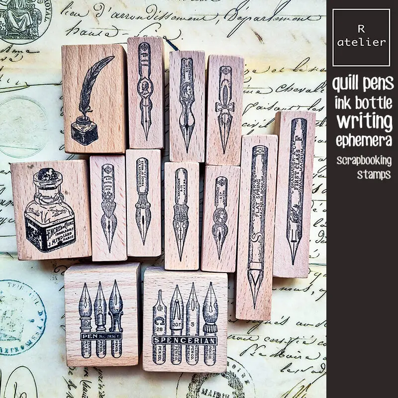 carimbos-para-scrapbooking-caneta-tinteiro-tinteiro-decoracao-para-diario-carimbos-de-madeira-para-escrita