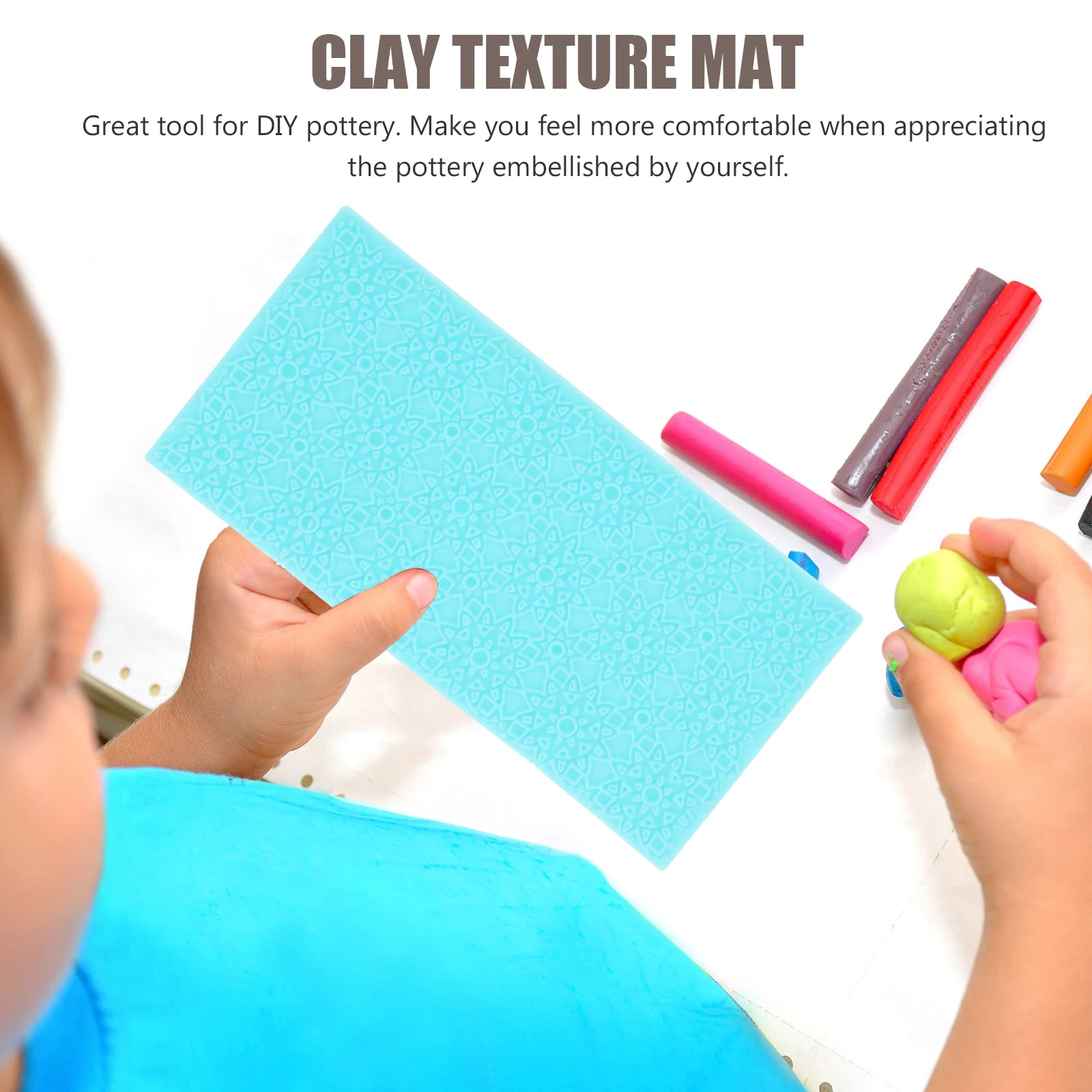 6pcs Clay Texture Impression Mat Lightweight Polymer Embossing Tool Engraved Pressing Mats For Pottery Ceramics Jewelry Making