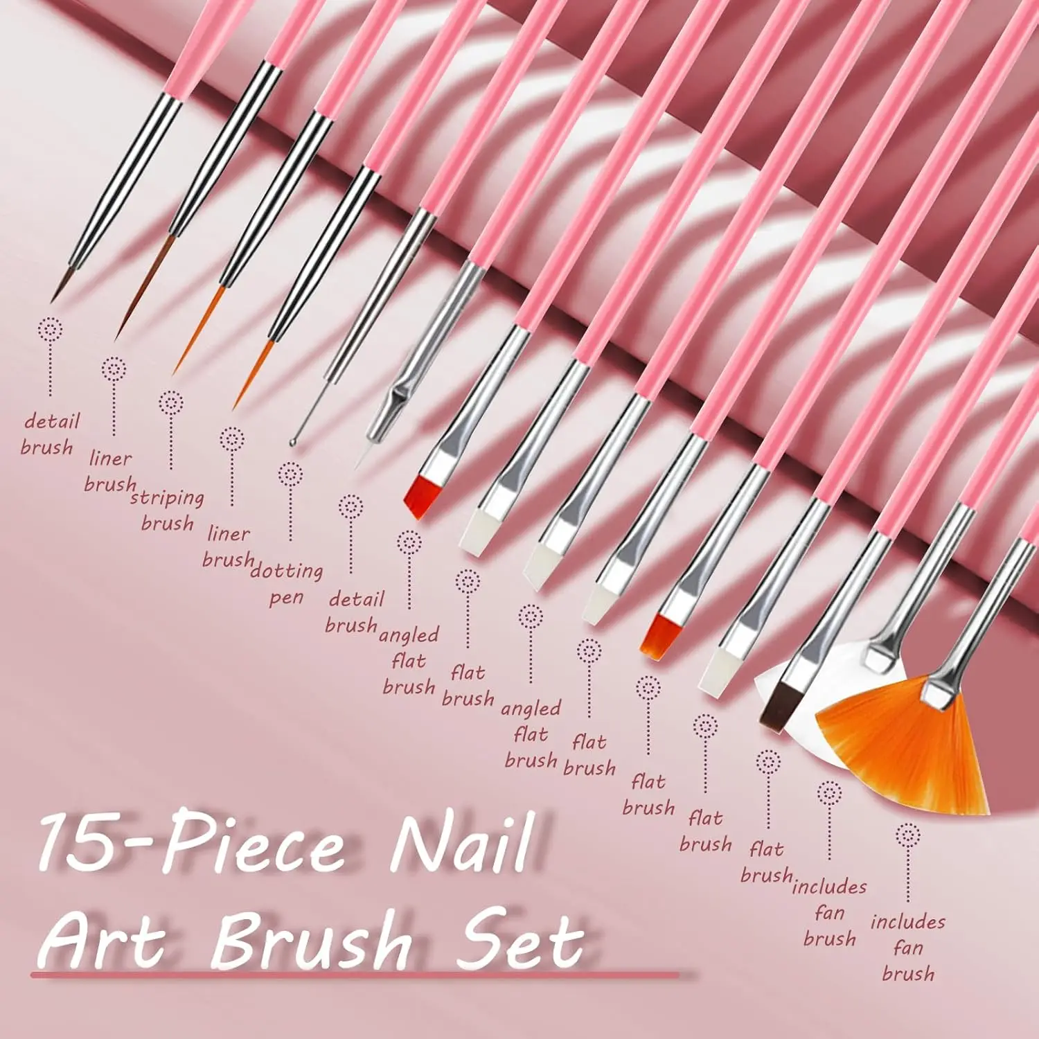 LINMANDA Nail Art Tool Set Nail Paint Brushes for Nail Detailing Brush Cleaning Fingernails Nail Dotting Tool for Home Salon DIY