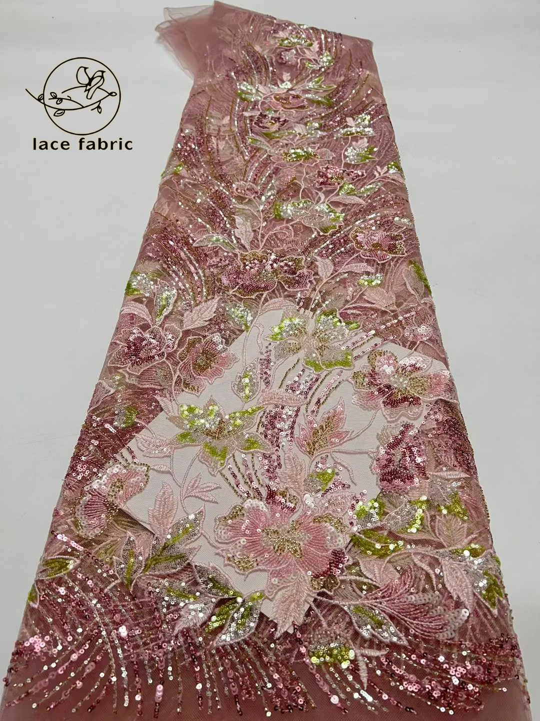 

Luxury Evening Dresses 2026 High Quality Embroidery French Lace Fabric African Sequins Beaded Tulle Lace Fabric For Niger Sewing