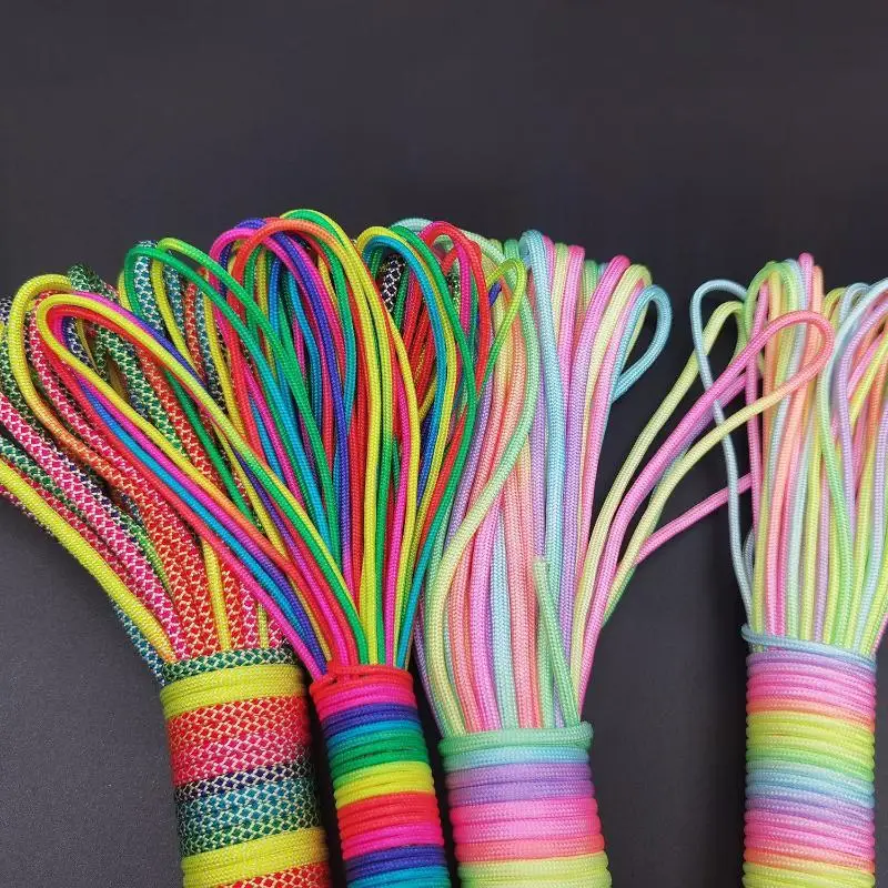 2mm/3mm/4mm Rainbow Paracord 7 Strands Parachute Rope Survival Climbing Gear DIY Bracelet Making Accessory