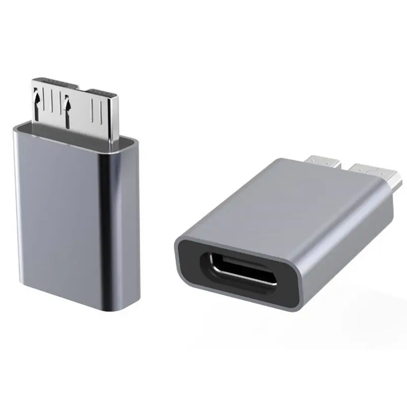 Aluminum Alloy Housing USB3.1 Type-C Female To Micro B USB3.0 Male Adapter Mac Connection Mobile Hard Drive Case