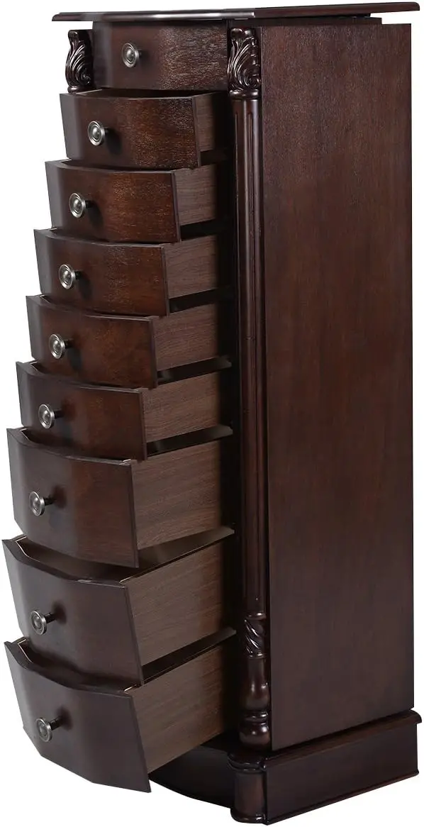 

Деревянный шкаф для ювелирных изделий, шкаф для хранения, сундук, подставка, органайзер, ожерелье