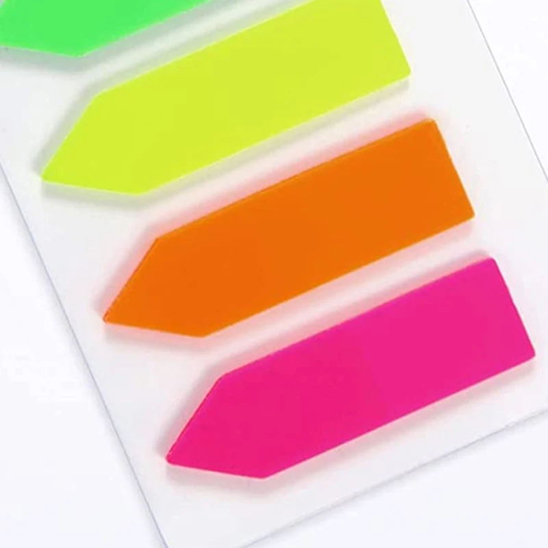 20*7PCS Fluorescence Transparent Sticky Notes Memo Bookmarks Banners Sticky Notes Sticker Index Marker School Office Stationery