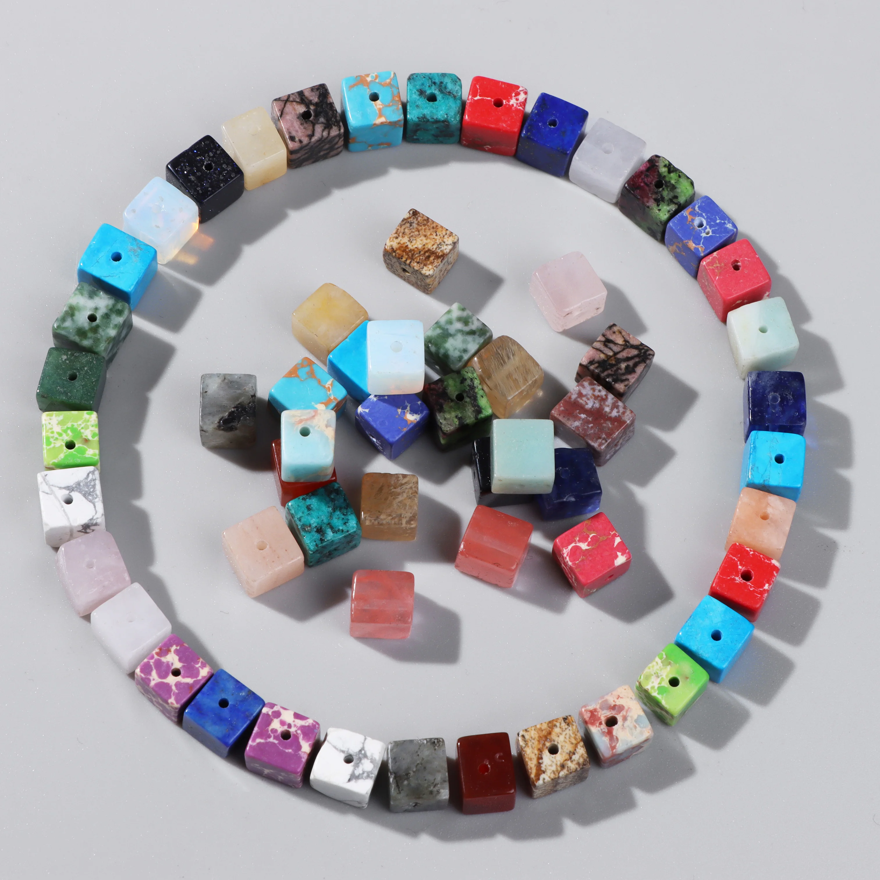 Natural Cube Square Stone Beads 4/6/8mm Loose Agates Jades Spacer Beads Charm for Jewelry Making Necklace Bracelet Accessories