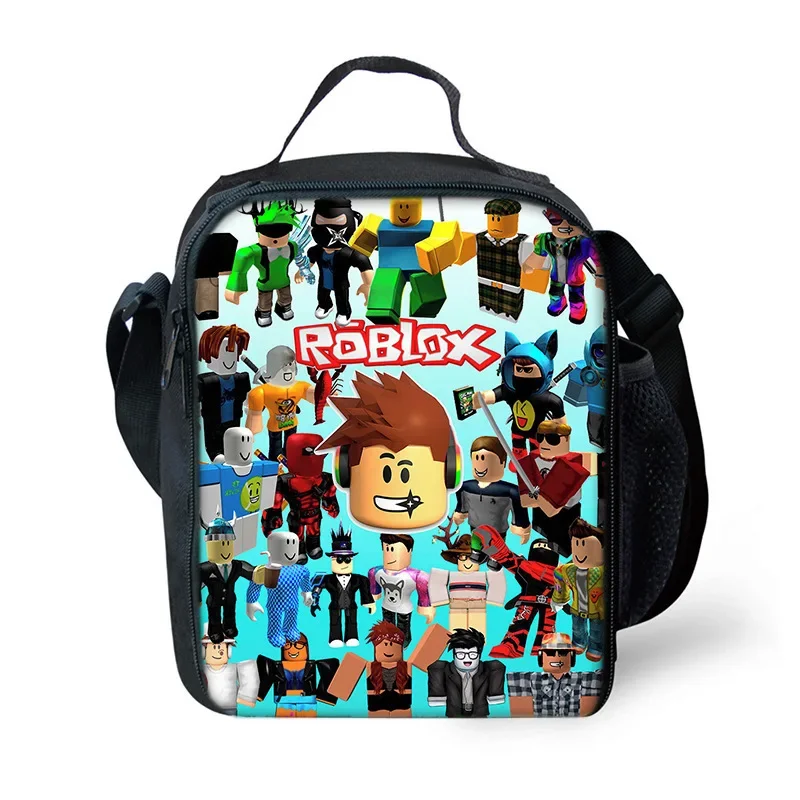 Bolsa de Hombro de Tela Oxford con Estampado de Anime Roblox, Bolsa para Comida para Estudiantes, Regalo de Cumpleaños con Figura