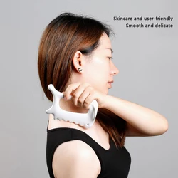 White Ceramic Scraping Board Facial Guasha Handheld Full Body Universal Type Acupoint Massager Lymphatic Drainage Massager