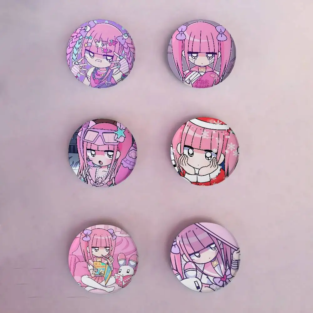 Cartoon Menhera Chan Cute Badges Tinplate Soft Button Pin Brooch Metal Badge Custom Jewelry Accessories Hat Bag Lapel