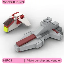 Micro Gunship and Venator Model MOC Building Blocks DIY Assemble Bricks Space Collection Display Creative Xmas Toys Gifts 61PCS