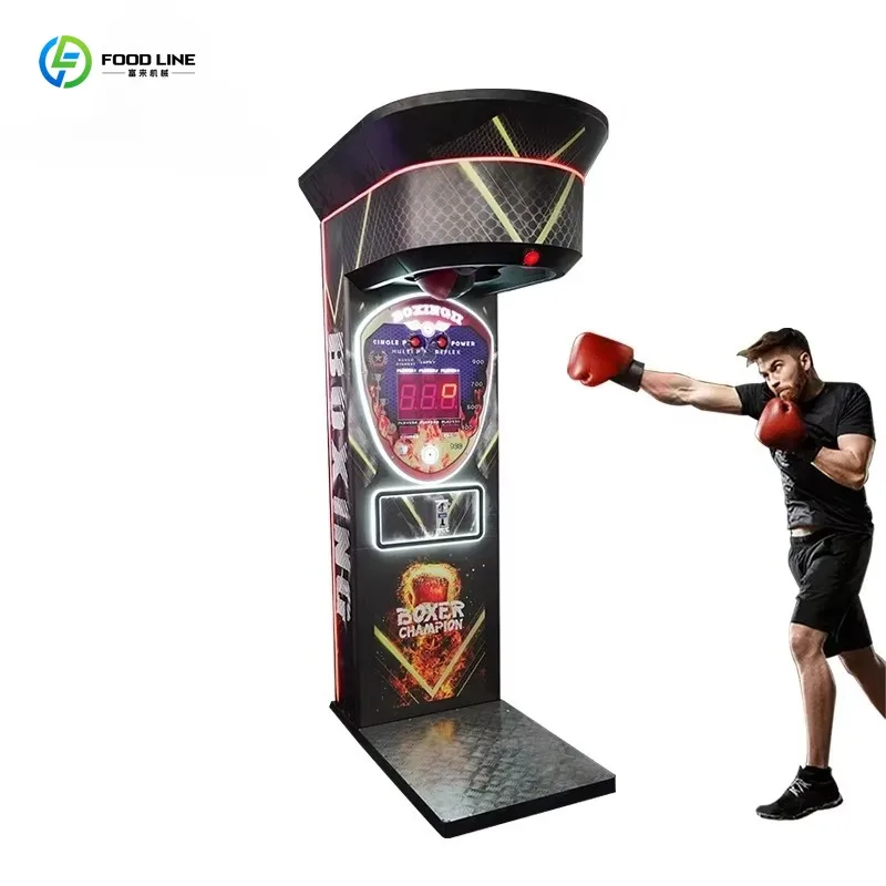 Customized Wholesale Coin Operated Boxing Arcade Equipment Indoor Kickboxing Game Machine Equipped With Bill Acceptor
