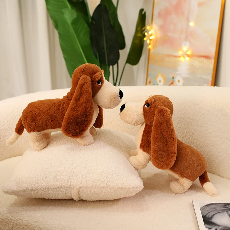 Jouet en peluche chien teckel marron 30cm, Animal de dessin animé, jambes courtes, longues et grandes oreilles, oreiller, cadeau apaisant mignon
