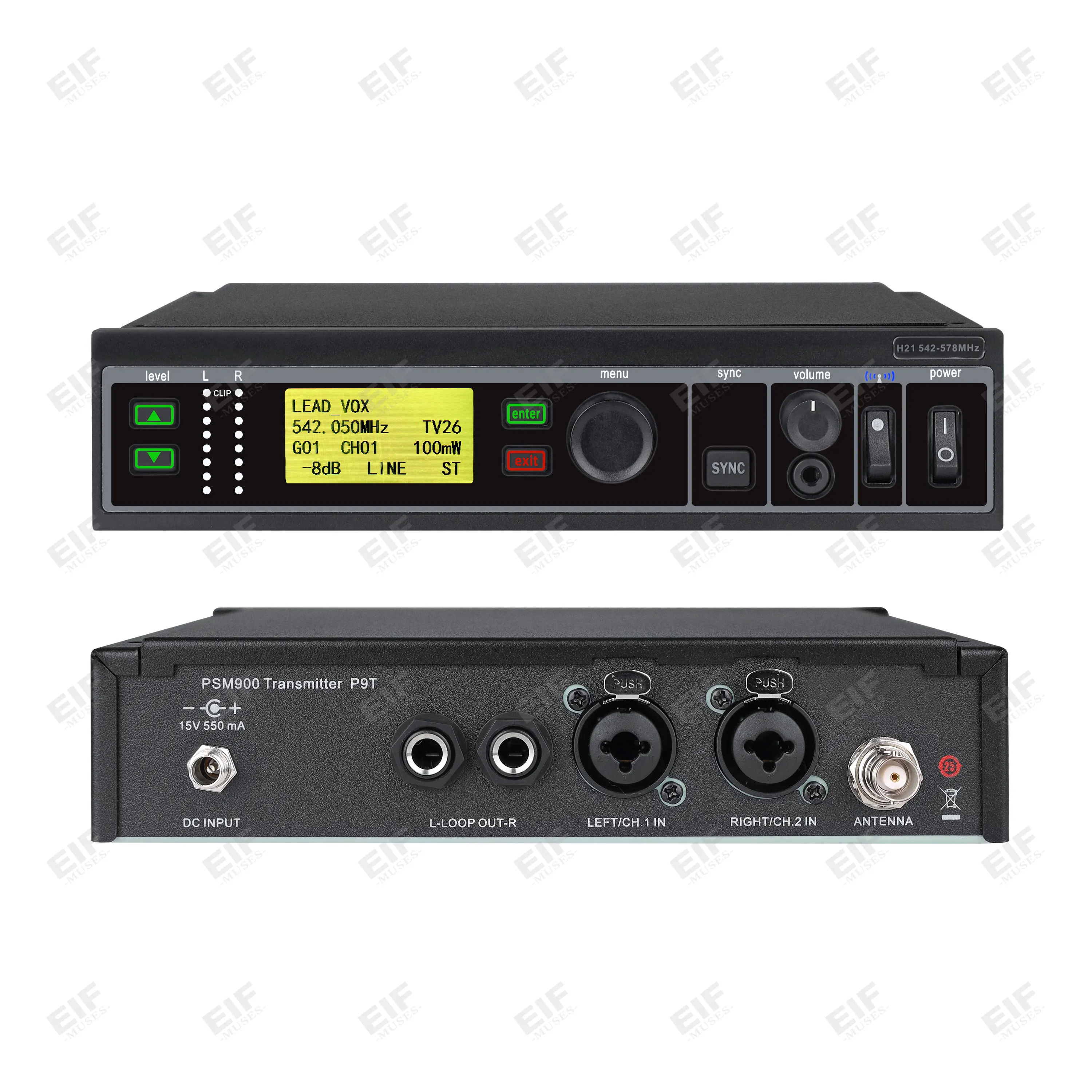 PSM900 High Quality Cardioid Metal Stereo Input In-ear Monitor Wireless 1 Channel Professional Monitor System