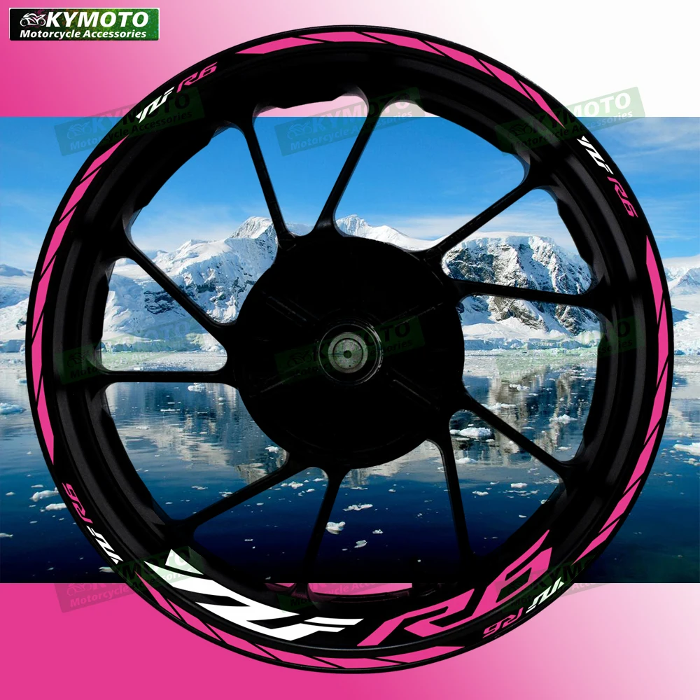 For YZF R6 R 6 motorcycle accessories 17 inch front and rear wheel decals fairing hub reflective rims modified decoration