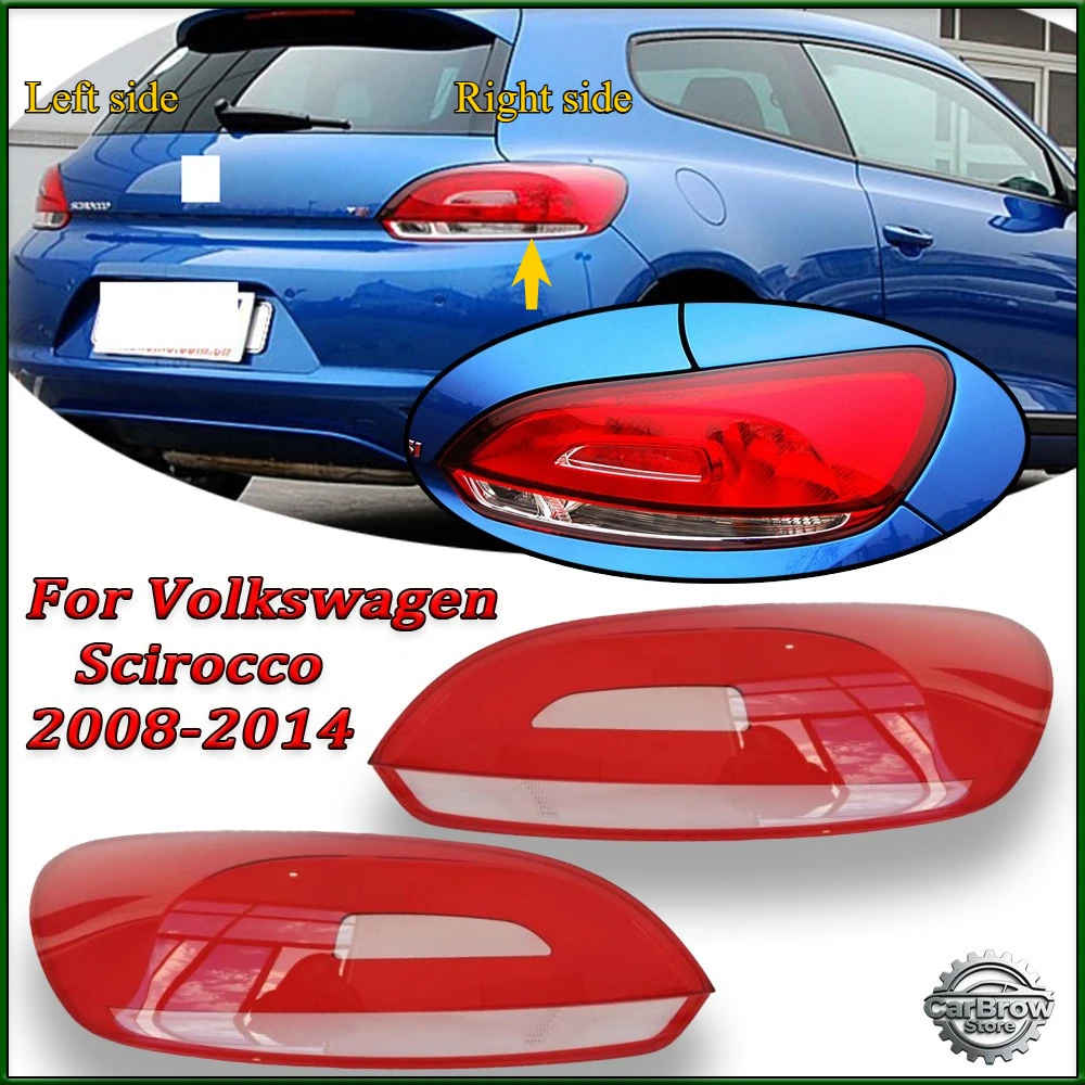 For Volkswagen VW Scirocco 2009-2016 Rear Taillight Shell Brake lights Shell Taillight Glass Replacement Auto Rear Shell Cover