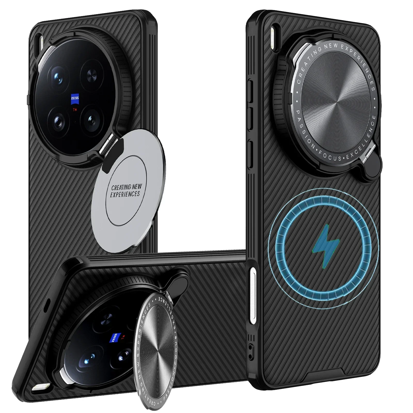 

NILLKIN Case Vivo X200 Ultra Camera Lens Privacy Protection Folding Kickstand Holder TPU Bumper Back Cover Compatible MagSafe