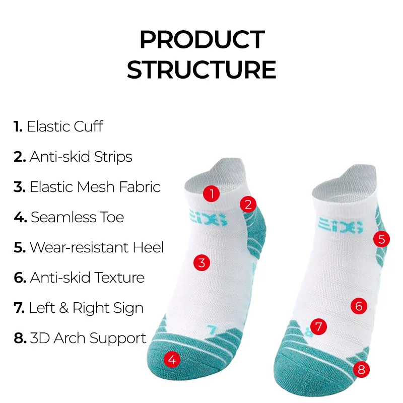 Low Cut Sports Socks for Women Breathable Nano Copper Deodorant Antibacterial Non-slip MTB Cycling Soccer Running Athletic Socks