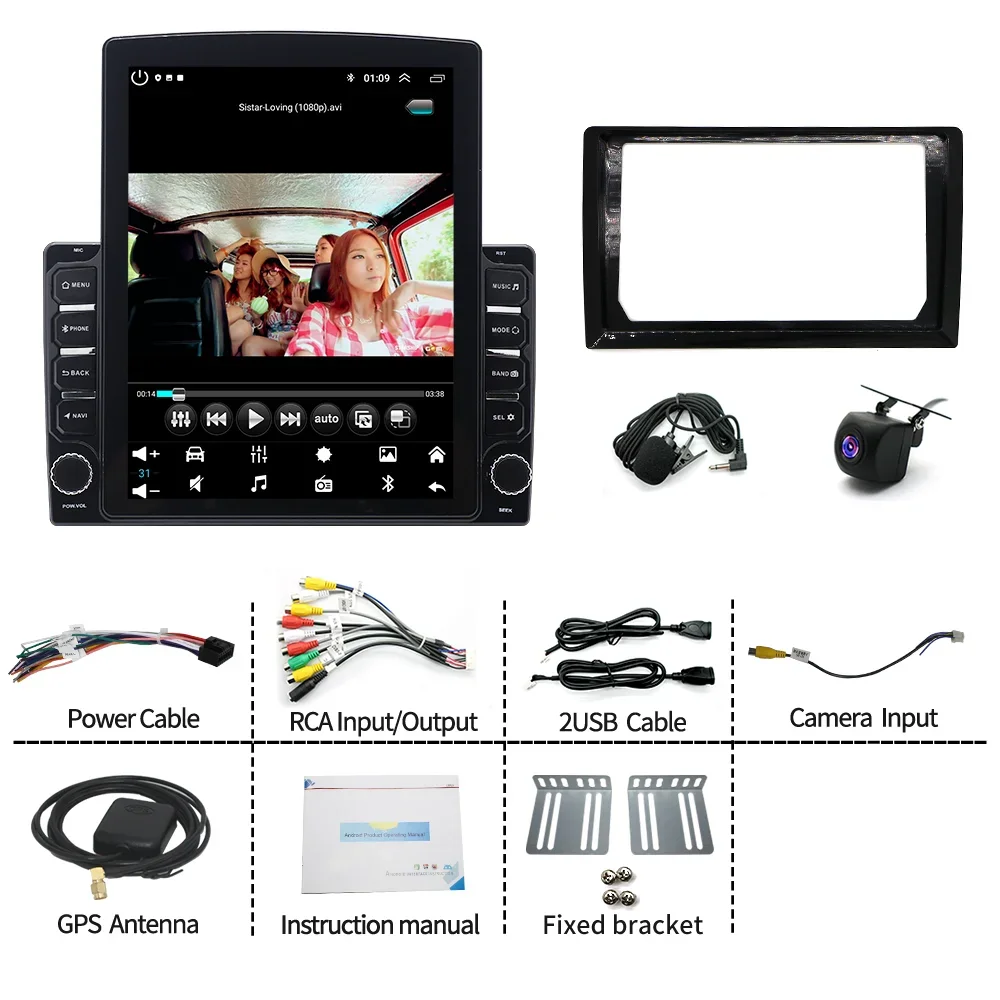 9.7 بوصة مناسبة لسيارة Carplay + Android Android 13 مناسبة لسيارة Dodge Durango غير المكونات العالمية 2004-2009