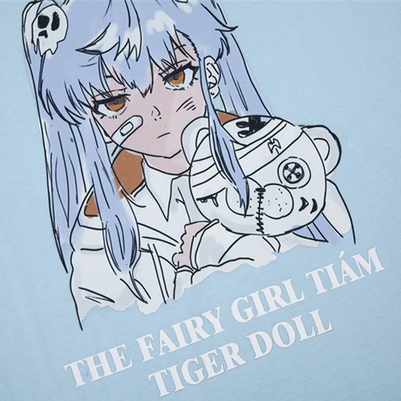 Anime Girls T-shirt Comics Women's Clothing Japanese Version Cartoon Casual Top Kawaii Clothes Harajuku Tees Summer Short Sleeve