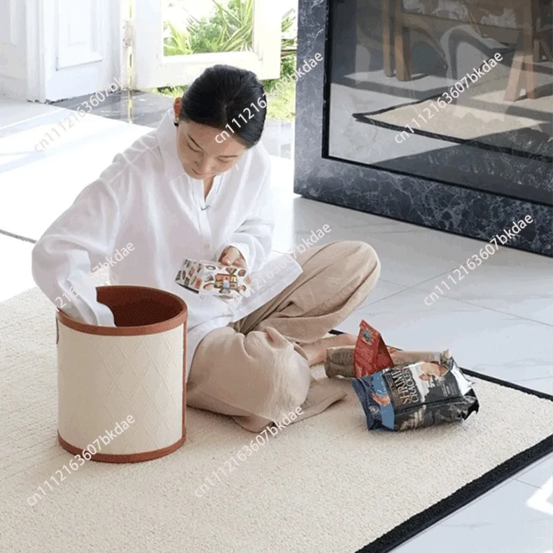 Light Luxury Clothes Bucket Diamond Checkered Storage Basket Embossed Jacquard Organizer Boxes Bedroom Versatile Toy Baskets