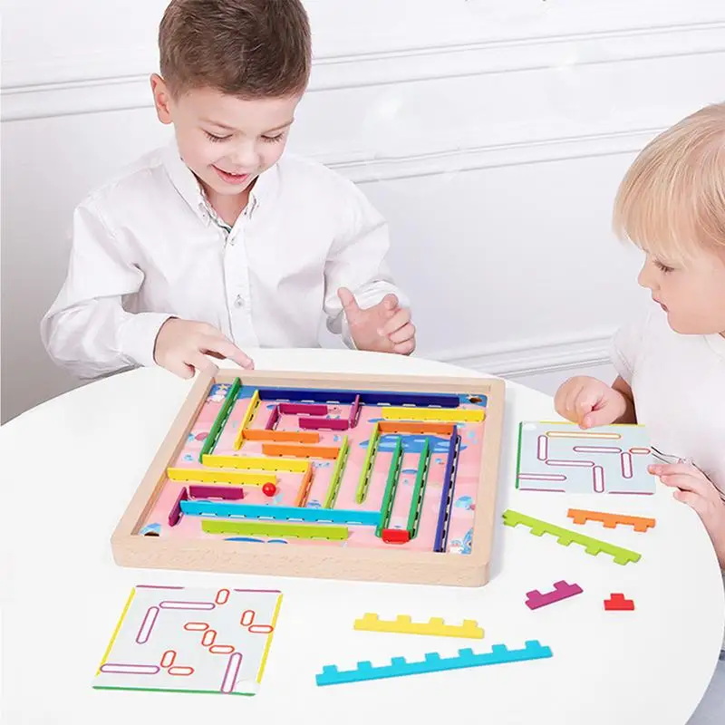 Labyrinthe de perles en bois Montessori pour tout-petits, jouet créatif, jouets de motricité fine, apprentissage, éducation, jeux de société, puzzles