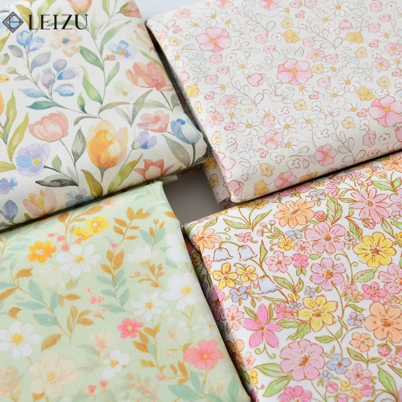 

100% Cotton Floral Fabric Printed Cloth Pastoral Style Flower for Handmade DIY Dress,Shirt,Tablecloth,Curtains Sewing 0.5M/1M/2M